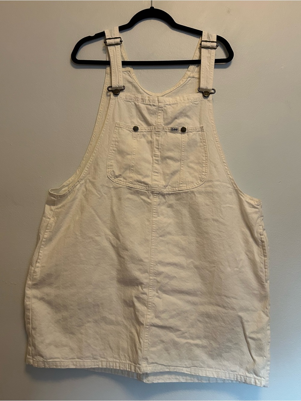 Lee Cream Denim Overall Mini Dress